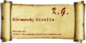 Körmendy Gizella névjegykártya