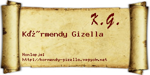 Körmendy Gizella névjegykártya