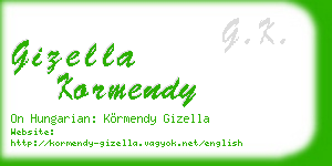 gizella kormendy business card